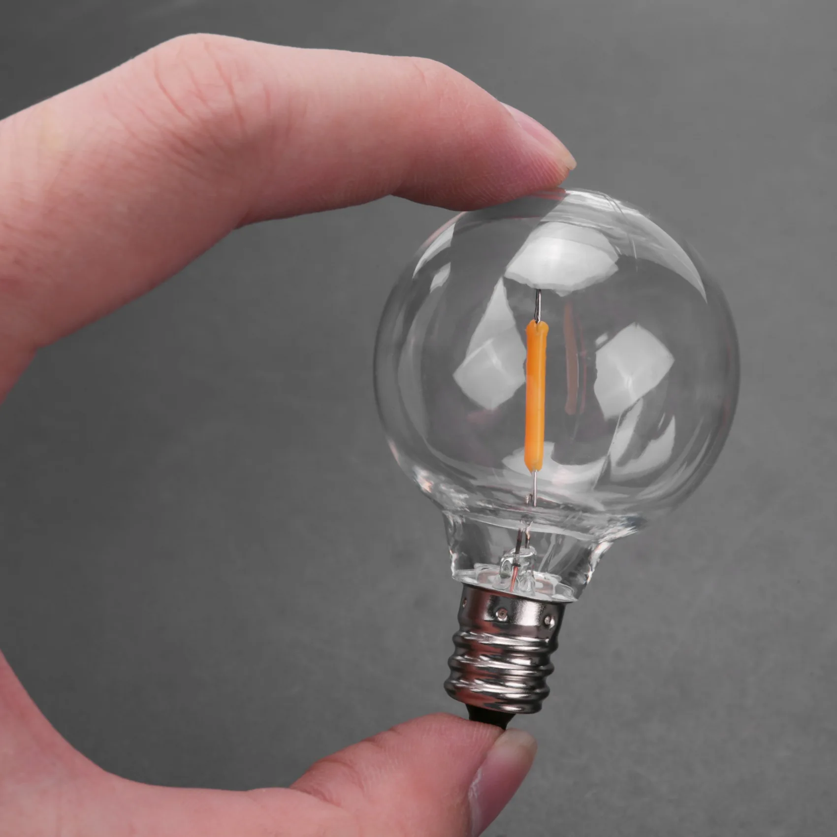 LICE-3 個 G40 LED 交換用電球、E12 ネジベース飛散防止 LED グローブ電球ソーラーストリングライト用ウォームホワイト