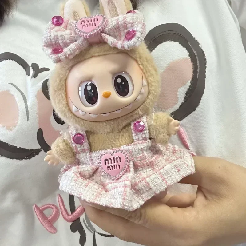 

Mini ropa de muñeca de peluche de 17cm, accesorios de atuendo para Corea, Kpop Exo Labubu, traje de ídolo, regalo de ropa