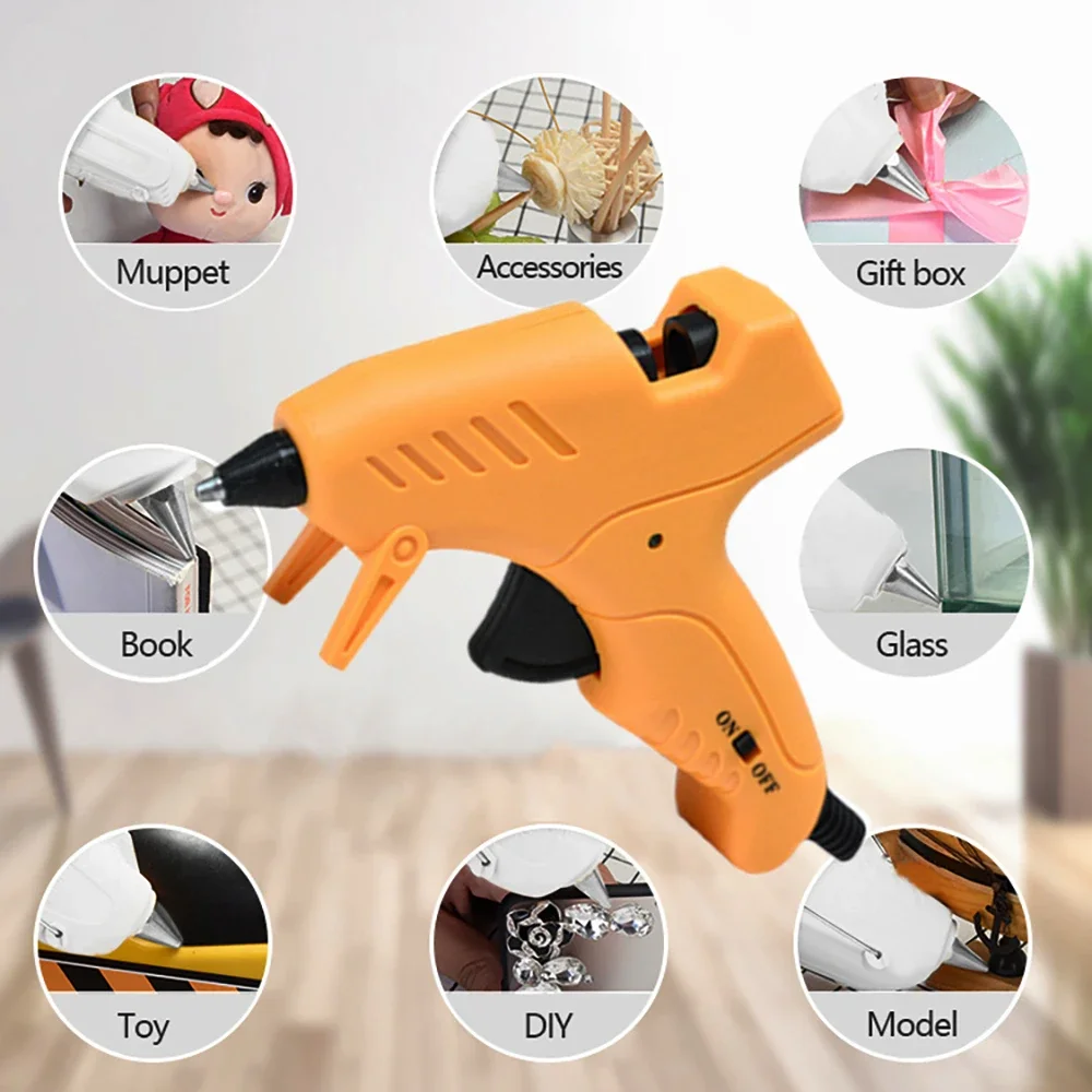 

20W Hot Melt Glue Gun with 7mm Glue Stick Mini Industrial Gun Heat Temperature Thermo Electric Repair Tool 20Pc Glue Sticks Tool