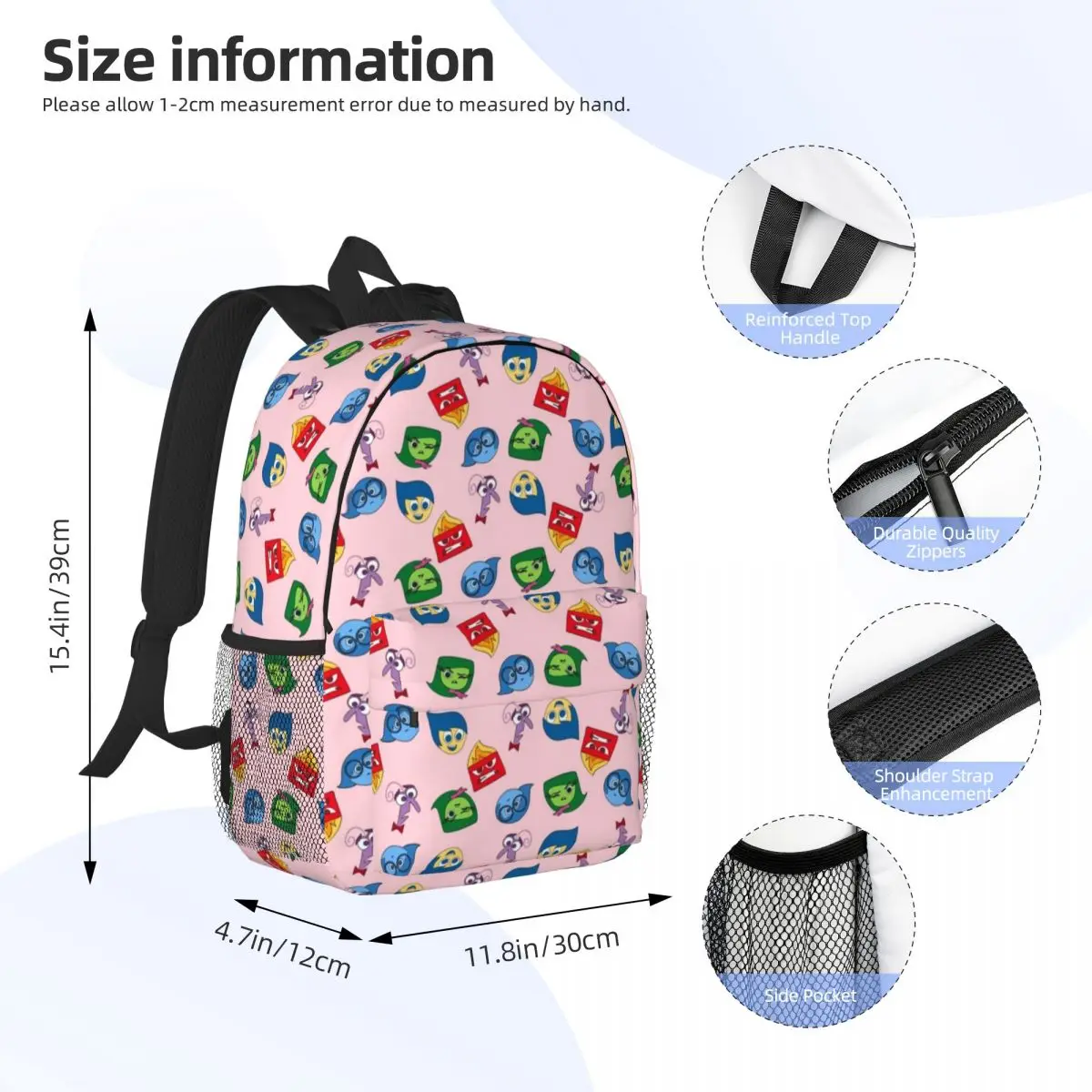 Inside Out 15-Inch Waterproof Backpack - Lightweight Travel Bag with Multiple Pockets for Organization