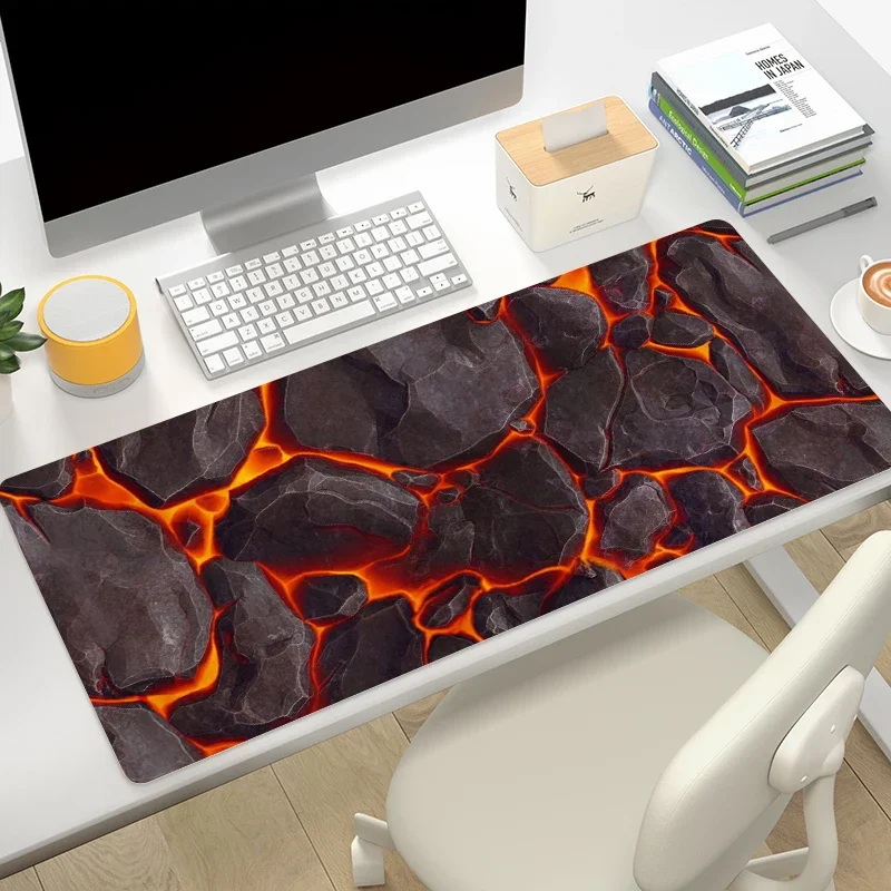 Volcanic Mouse Pad Texture Stones Keyboard Gaming Mats Lava Table Mat Deskpad Xxl Mousepad Gamer Deskmat Computer Tables Playmat