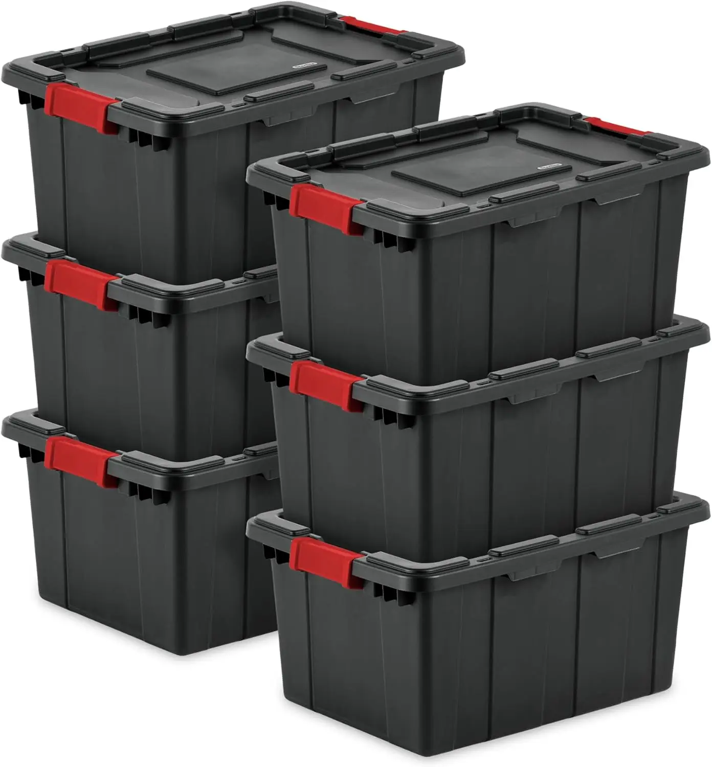 

Heavy-Duty Plastic Storage Bins with Lids, 15 Gallon Black Organizing Containers for Closet, Bathroom, Office