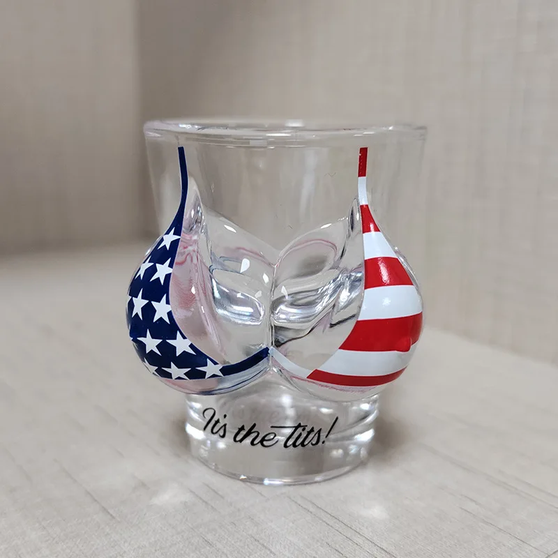 

Chest Glass Cup for Women, Creative Cup Small Wine Glass Drink Ware Body Pattern Hand-painted Whiskey Bourbon Portable