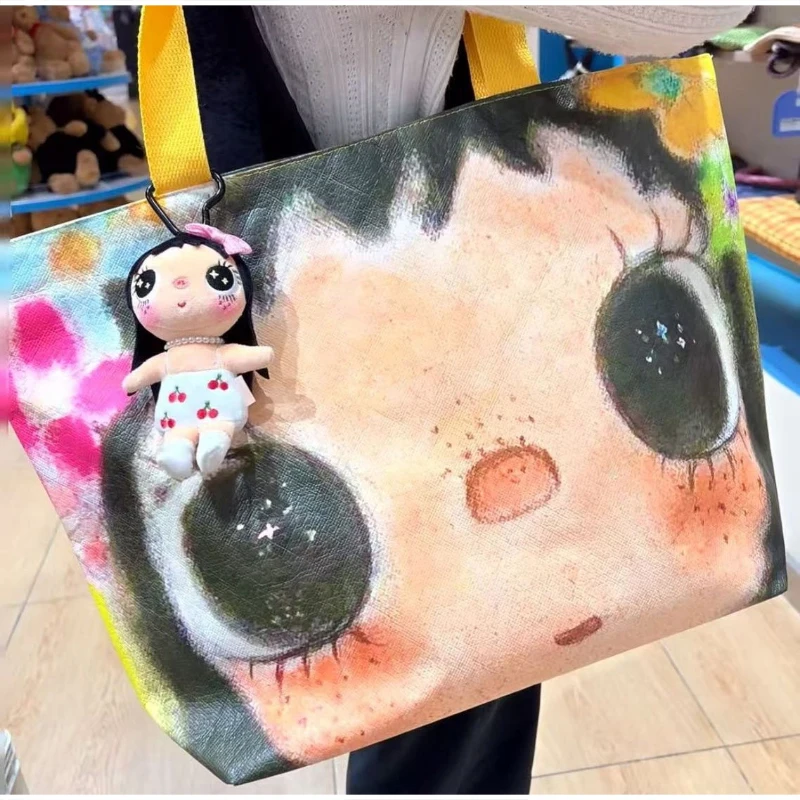 Star Eyes Cartoon Girl Print Umhängetasche, Damen-Einkaufstasche aus PVC mit großem Fassungsvermögen, leichte Einkaufstasche, Einkaufstasche für den Arbeitsweg – Detail 14