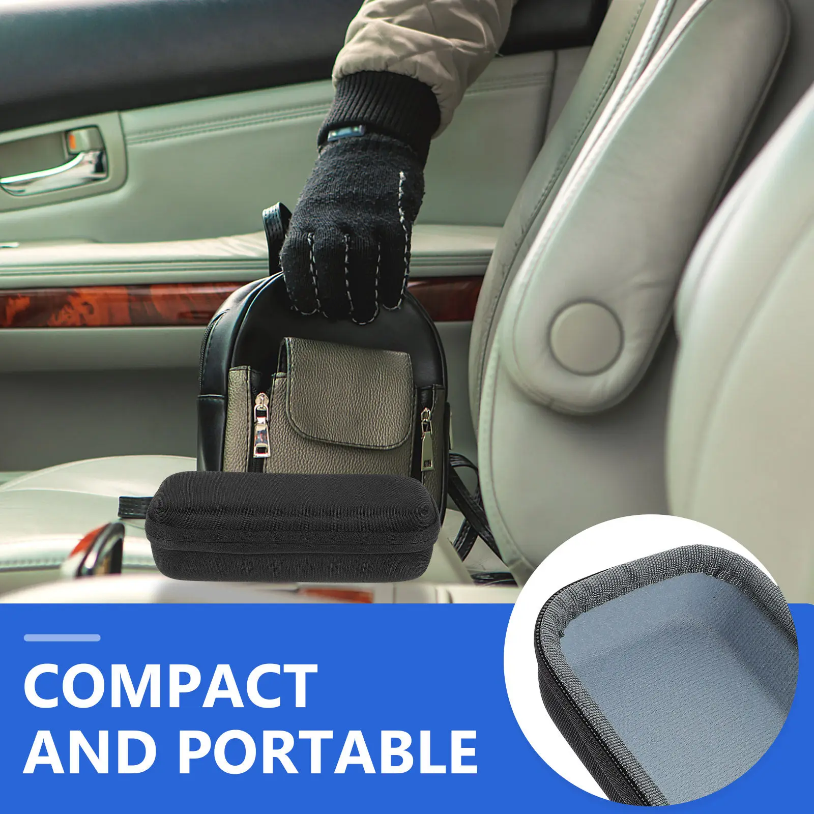 

Car Tire Inflator Case Battery Air Compressor Portable Storage Bag Compact Inflatable Pump Organizer for Car Trips
