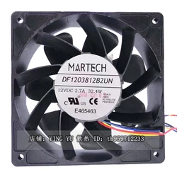 CPU Cooling Fan 4-Wire for MARTECH DF1203812B2UN 12CM 12V 2.7A Cooler Fan 12038 120x120x38mm
