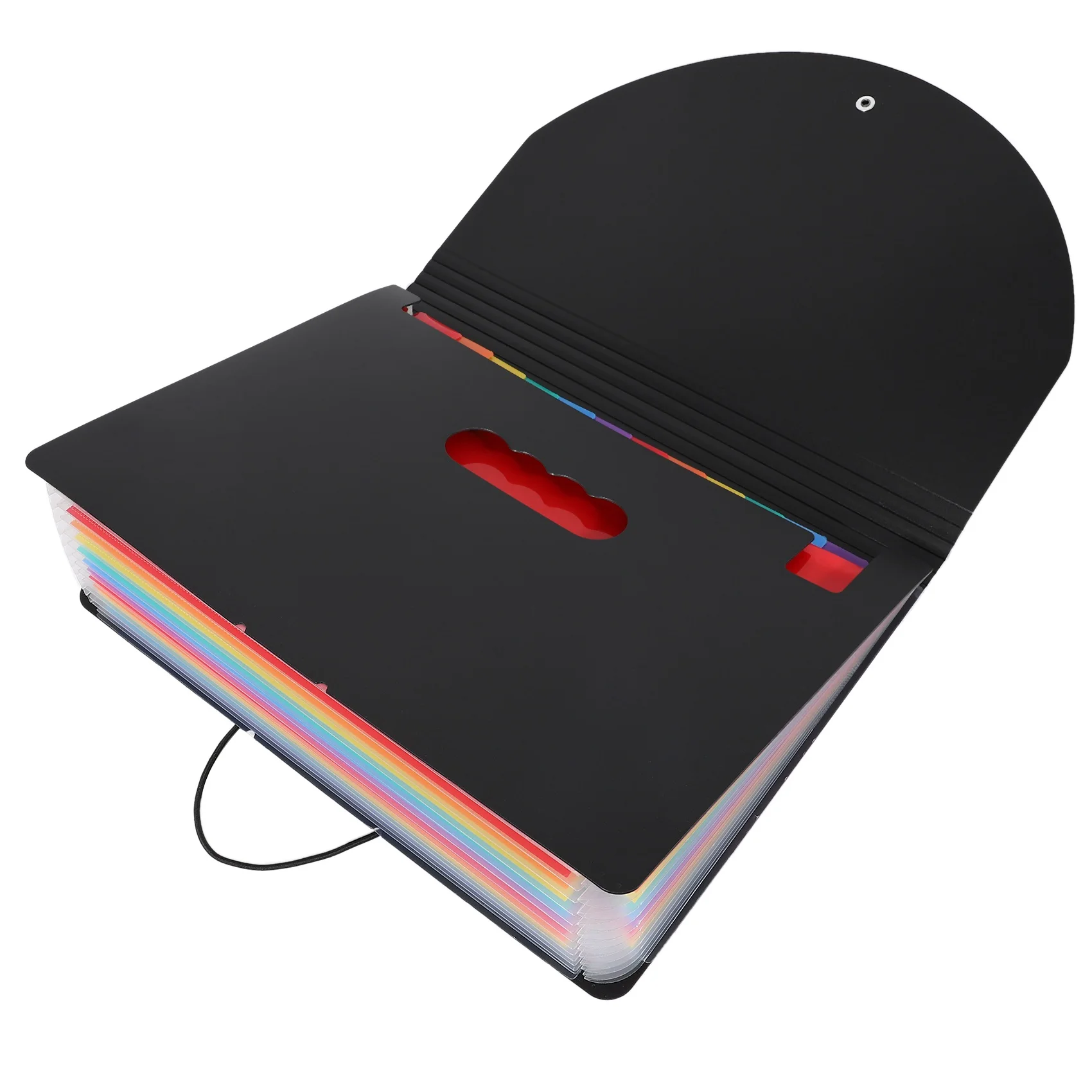 Expanding File Folder A4 Letter Size Portable Document Holder with 12 Pockets Black Filing Folders Desk Storage Accordion Fil