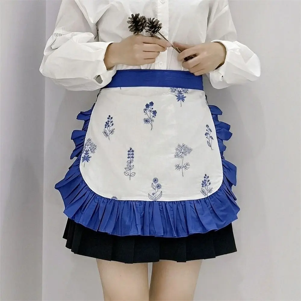 

Portable Adjustable Waist Apron Elegant Exquisite Bistro Apron Soft Comfortable Half Apron Kitchen