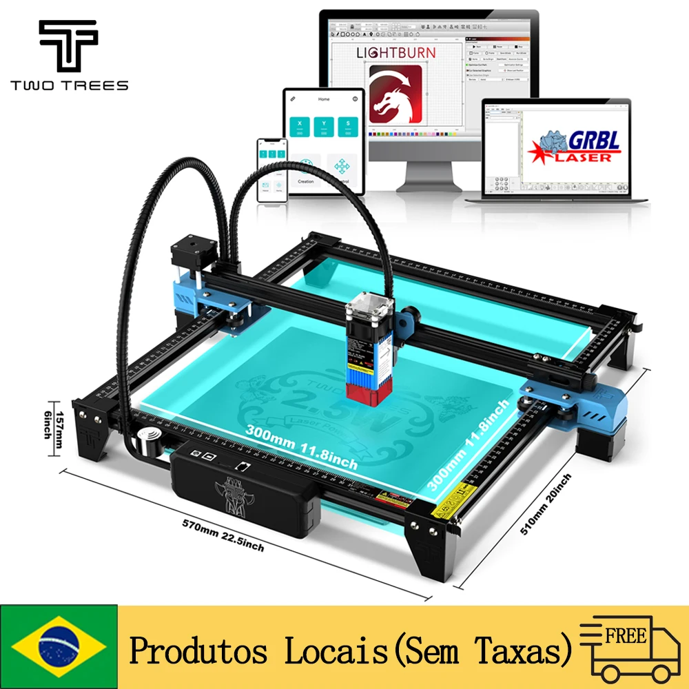 Twotrees TTS 40W/80W CNC Laser Engraving Machine Glass Metal Laser Engraver Wifi Control Wood MDF Leather Acrylic Acid Cutting