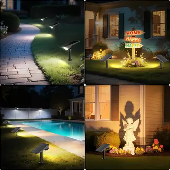 Intelamp Solar Spotlights 4000Mah 3 Color Modes Outdoor Solar Light Garden Lights for Landscape Pathway Yard Patio Garage Driveway Tree 6