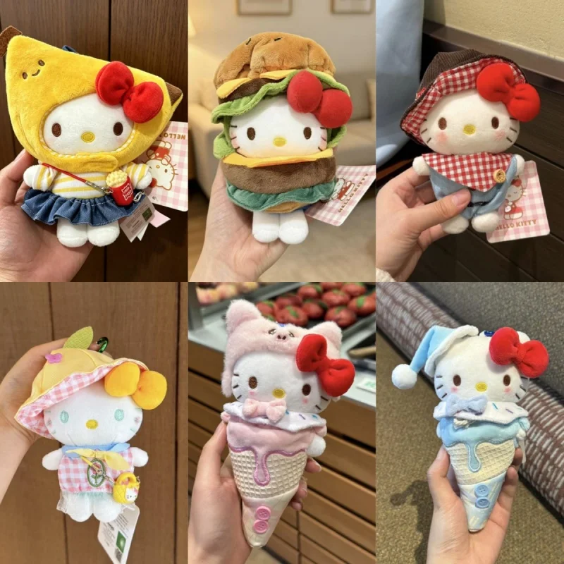 q-version-sanrio-hello-kitty-banana-and-burger-head-cover-plush-keychain-makeup-bag-zipper-decoration-student-itabag-charm-gift