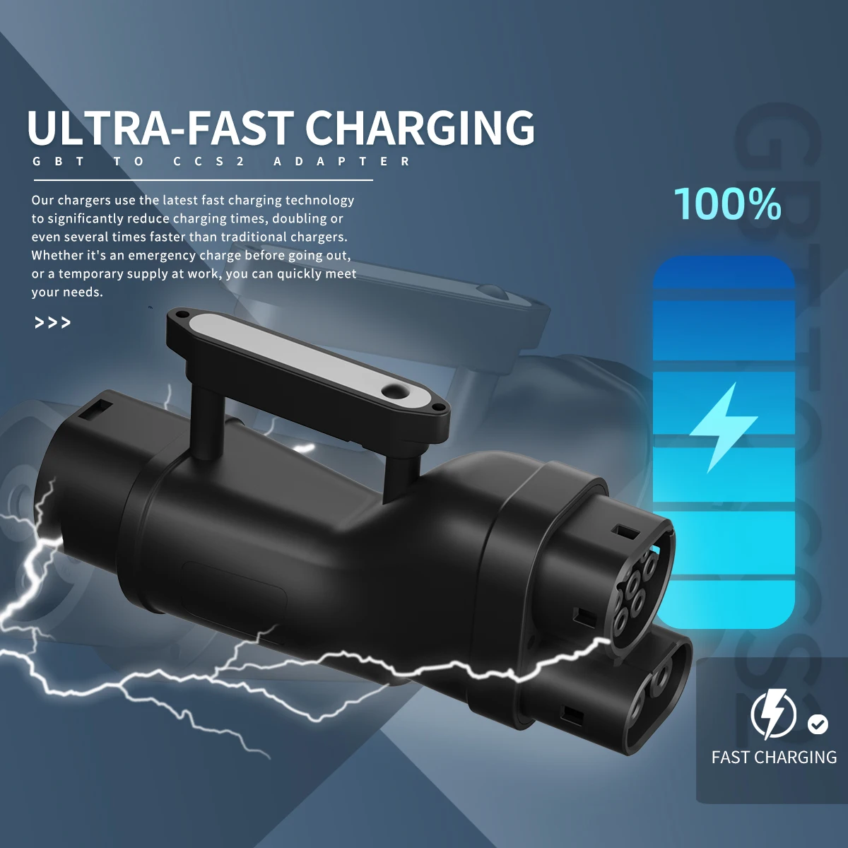 WUFEN GBT إلى CCS2 محول 250A تيار مستمر كومبو 2 شاحن سيارات كهربائية موصل تيار مستمر سريع لشاحن GBT تيار مستمر إلى CCS2 شاحن محول السيارة