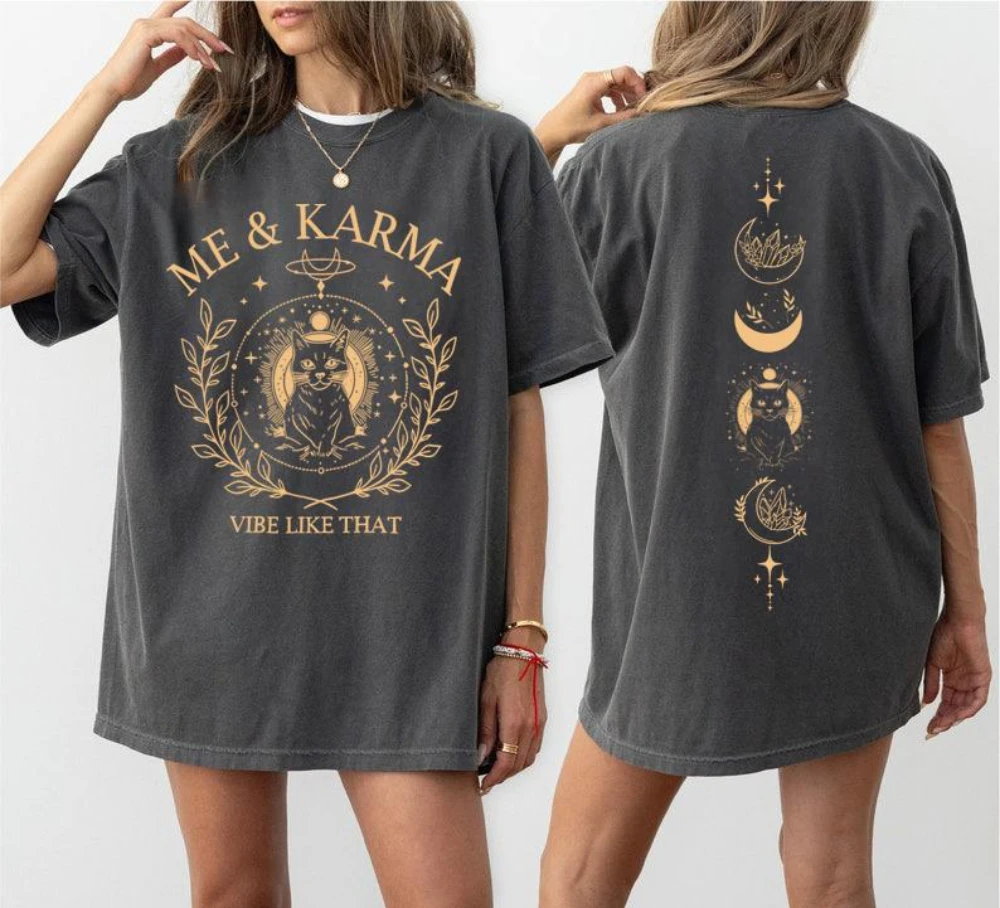 Me y Karma Vibe Like That PNG Karma Is A Cat Camiseta Karma Cat Diseños de camisetas Descarga instantánea Camiseta inspirada en Midnight