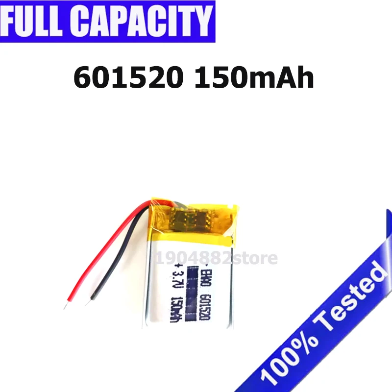 New 601520 Battery For Mp3 Headphone Recorder DVD Bluetooth Headset Smart Watch 3.7V 150mAh Rechargeable Bateria