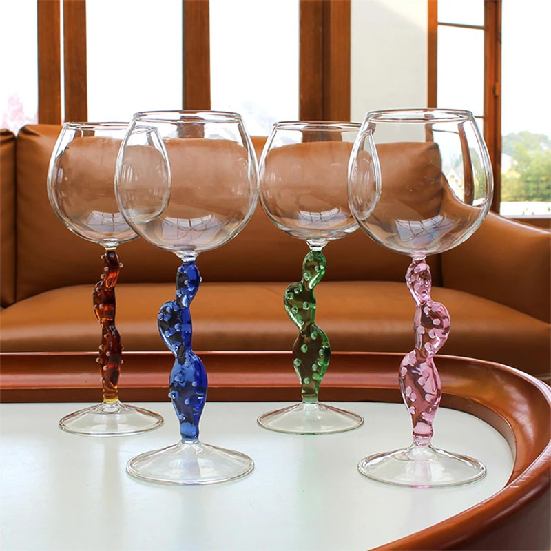 Cactus Stemware Wine Glass Cocktail Glass Heat Resistant Glass Red Wine Glass Cocktail  Goblet Glass Cup Drinkware Barware