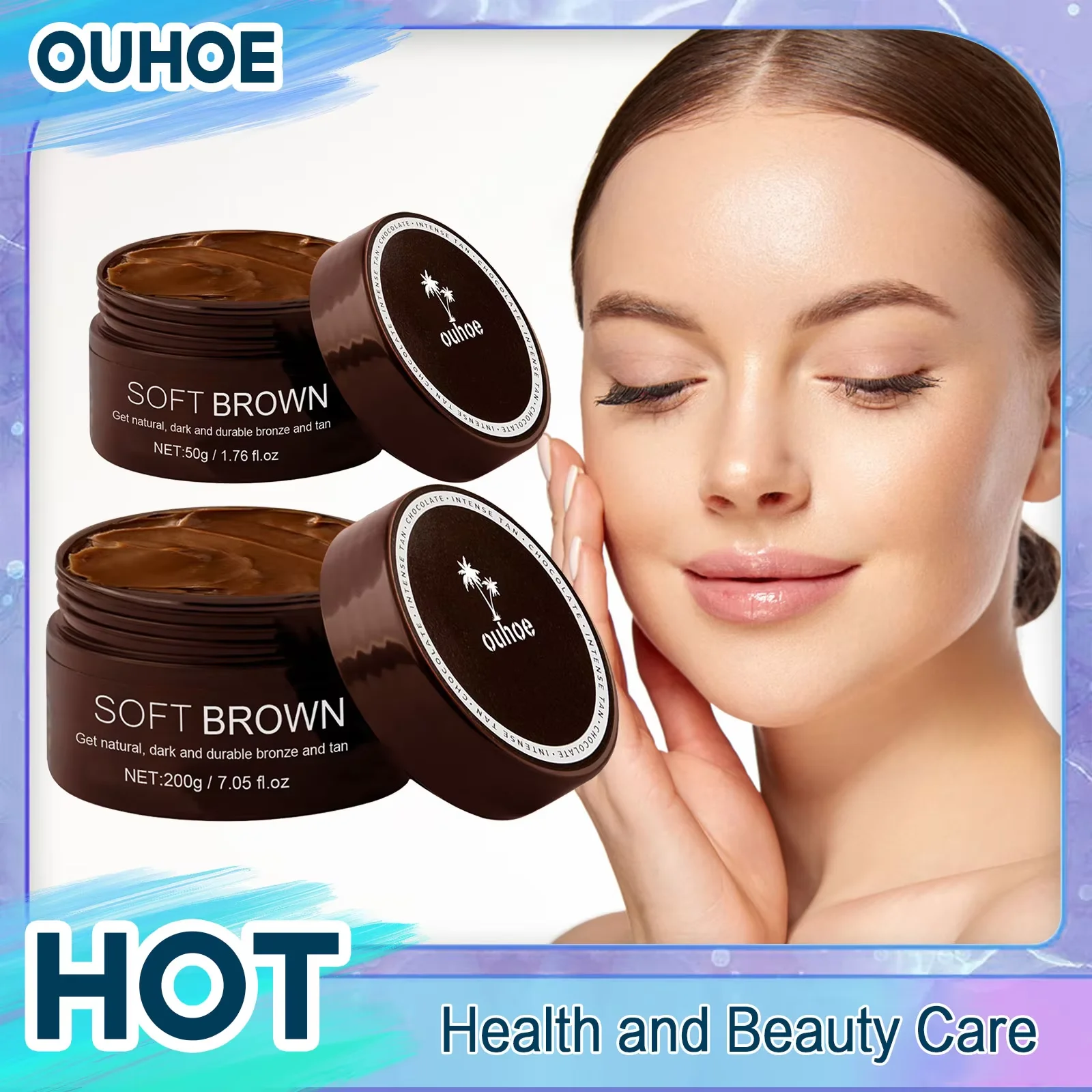 Self-Tanning Cream Intensive Tanning UV Protective Outdoor Summer Beach Brown Bronzer Long Lasting Sunless Fake Tan Body Lotion