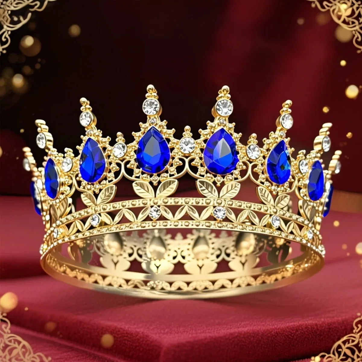 Round Tiaras and Crowns for Women Princess Wedding Party Birthday Cake Crown Full Round Diadem Hair Jewelry Accessories