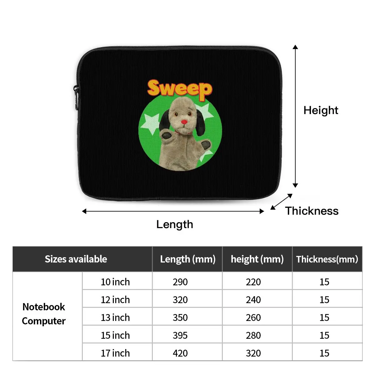 Sooty And Sweep Notebook Laptop Bag Case Pouch Notebook Sleeve Cover Bag Tablet Shockproof Case Bag