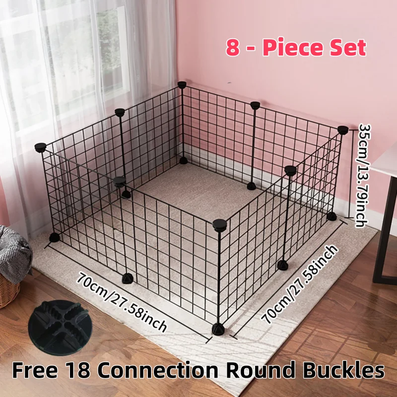 DIY-Haustierzaunplatten, einfache Drahtgeflechtplatten für Kaninchen, Katzen- und Hundekäfige, stapelbare, montierbare Zäune, multifunktionale Käfige – Detail 6
