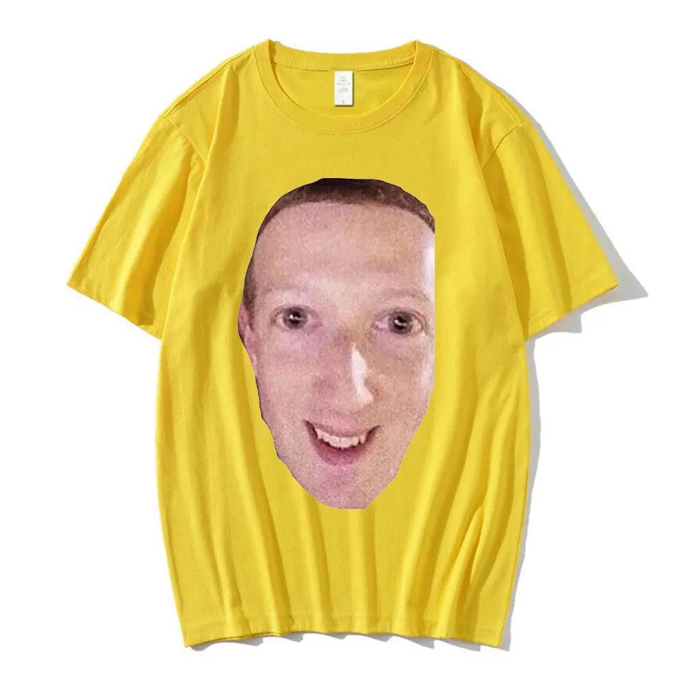 Cursed Zucc T Shirt 100% Pure Cotton Funny Cursed Meme Mark Zuckerberg Graphic Short Sleeve T Shirts Plus Size Tops Streetwear