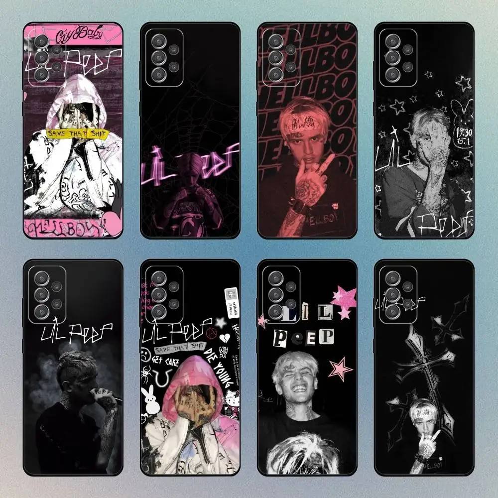

L-Lil peep poster Phone Case For Samsung S25,S24,S21,S22,S23,S30,Ultra,S20,Plus,Fe,Lite,Note,10,9,5G Black Cover
