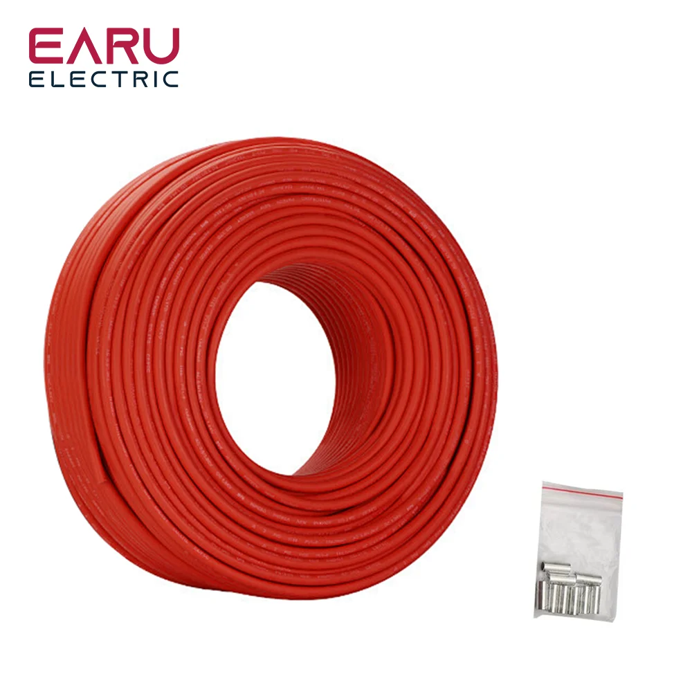 5-100 Meters Infrared Warm Floor Cable 12K 330hm/m Electric Carbon Heating Wire Coil 3.0mm Fiber Wire Floor Hotline Thickening