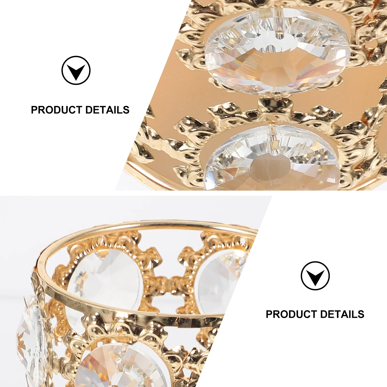 

Pen Storage Holder Pots for Makeup Brushes Clear Desk Organizer Golden Vintage Organiser Tray Cosmetics