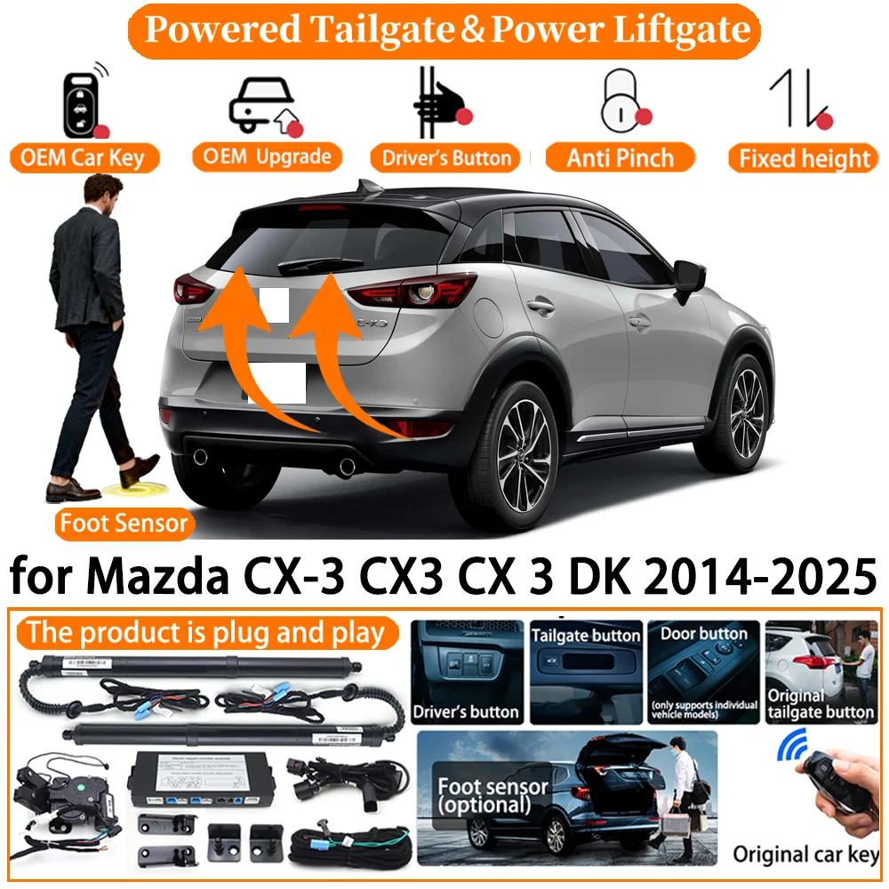 

ZhuCamX Car OEM Smart Powered Tailgate system for Mazda CX-3 CX3 CX 3 DK 2014-2025 Automatic Electric Power Tailgate Strut kit