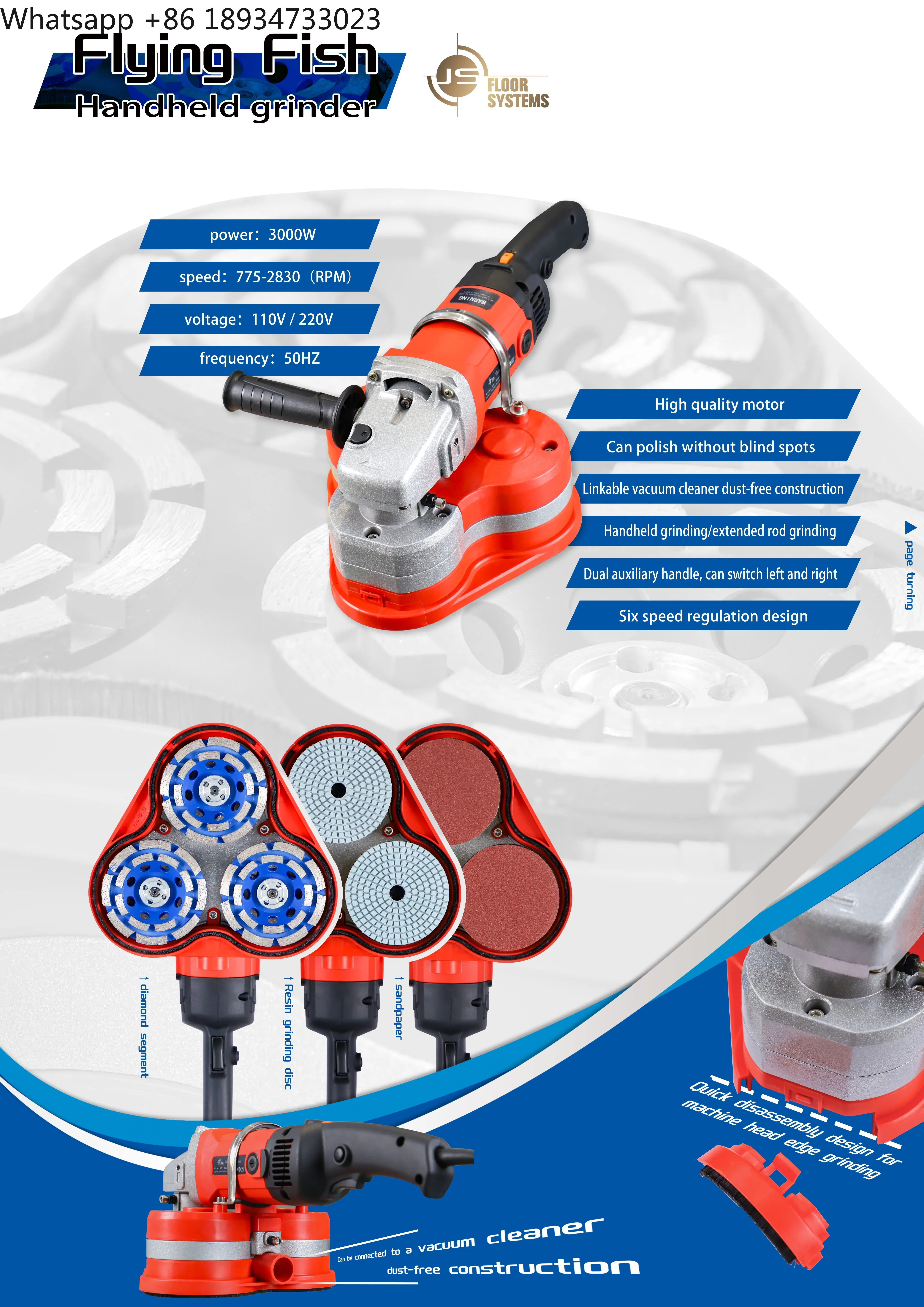JS Latest Hand-Held Angle Grinder Essential for Construction Site Featuring Engine Gear Motor-Manual Grade Necessities