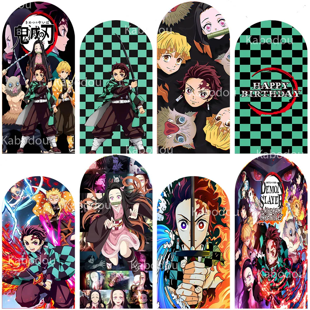 

Фон «Убийца демонов», аниме, арочная обложка для мальчиков, детский день рождения, мультяшное украшение, детский душ, фон для фотосъемки