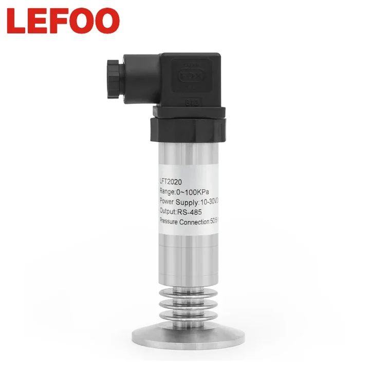 LEFOO clamp type Anti-blocking Flush diaphragm Pressure Transmitter sensor silicon flat film sanitary pressure transducer sensor