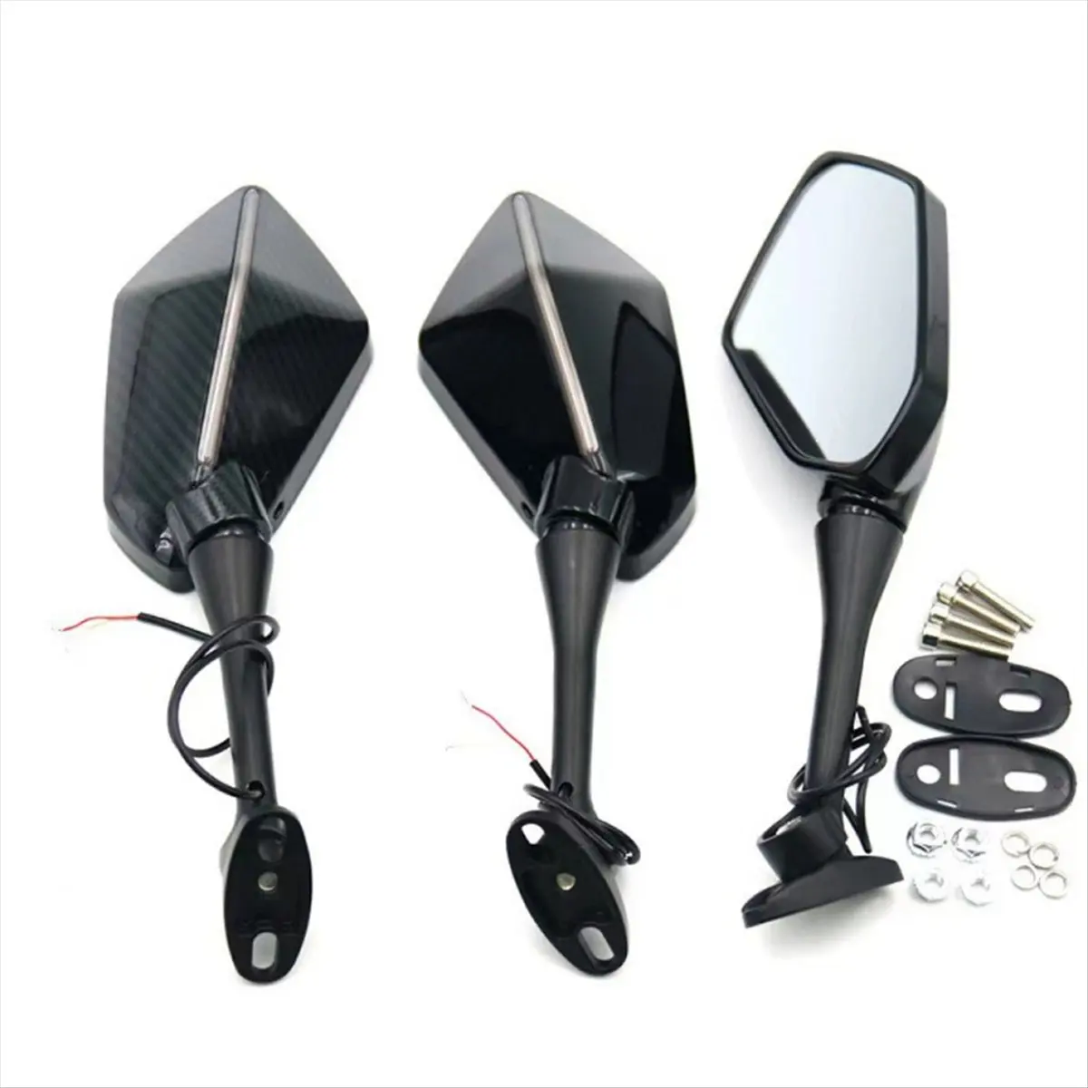Super Sale Motorcycle Modified Dual Light Rearview Mirror Led Turn Signal Rearview Mirror Thread 6mm+ Black Dual Light