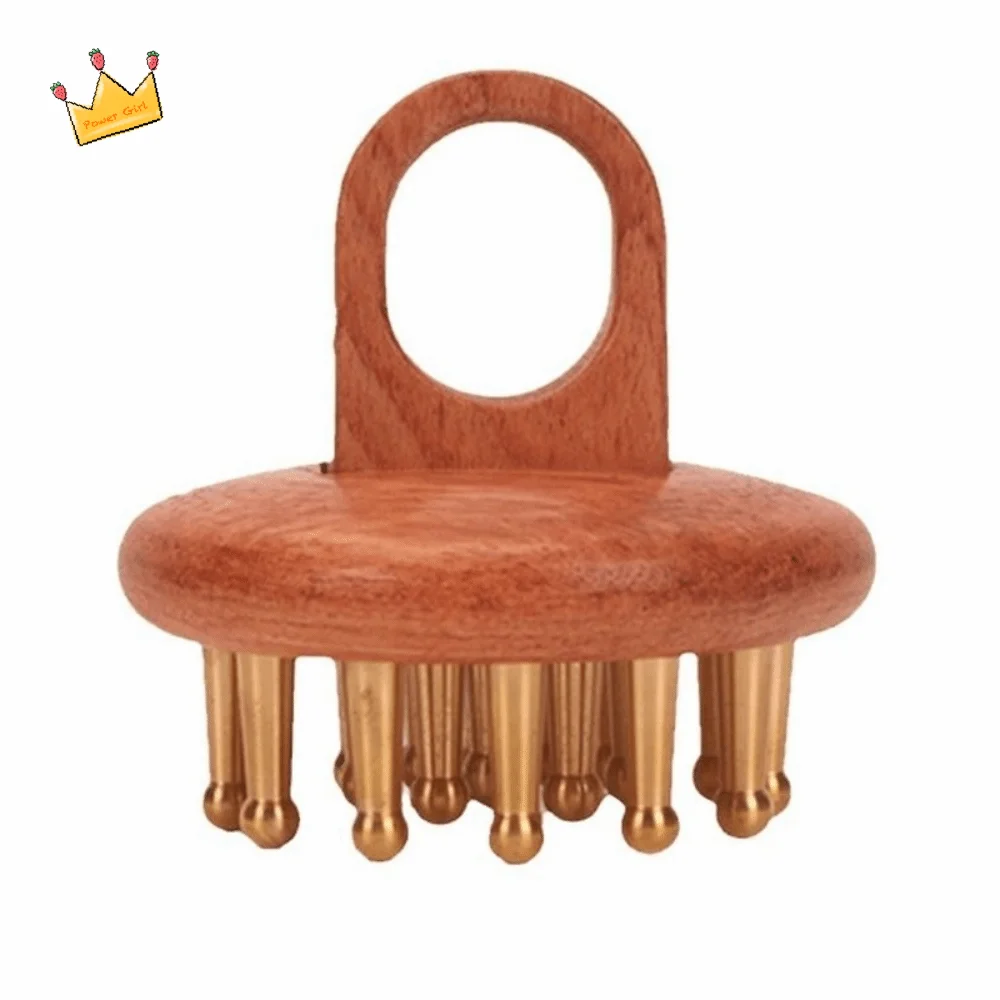

19 Teeth Sandalwood Massager Comb Reduce Puffiness Natural Material Brass Meridian Comb Traditional Long Hair Guasha Scalp Tool