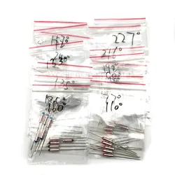 13 Values=65pcs Assortment Kit Thermal Fuse 10A 250V Thermal Cutoffs 72C Degree - 240C Degree Temperature Fuse