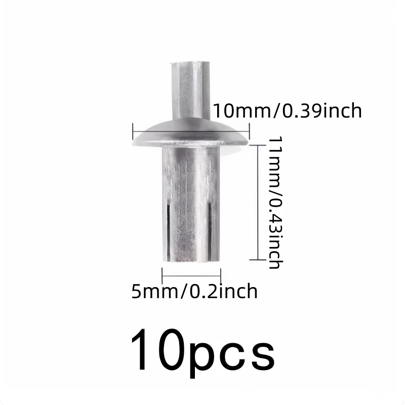 10 pcs 5*11mm Blind Hammer Rivets, No Special Tools Required, suitable for Daily DIY Projects, Rust Resistant Metal