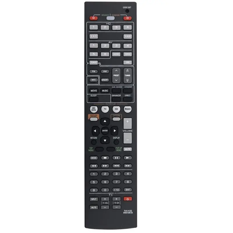 ABFN-For AV Receiver Replacement Remote Control For RAV432 RAV565 RAV375 RX-V383 RX-V467 HTR-7065 HTR-2866 RX-V375U RX-V3
