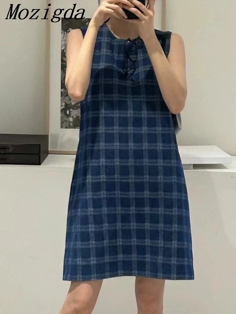 

Summer Striped Plaid Print Mini A-Line Dress Women Casual Fashion Korean Style Ladies Dresses Loose Ruffle Woman Vests Dress