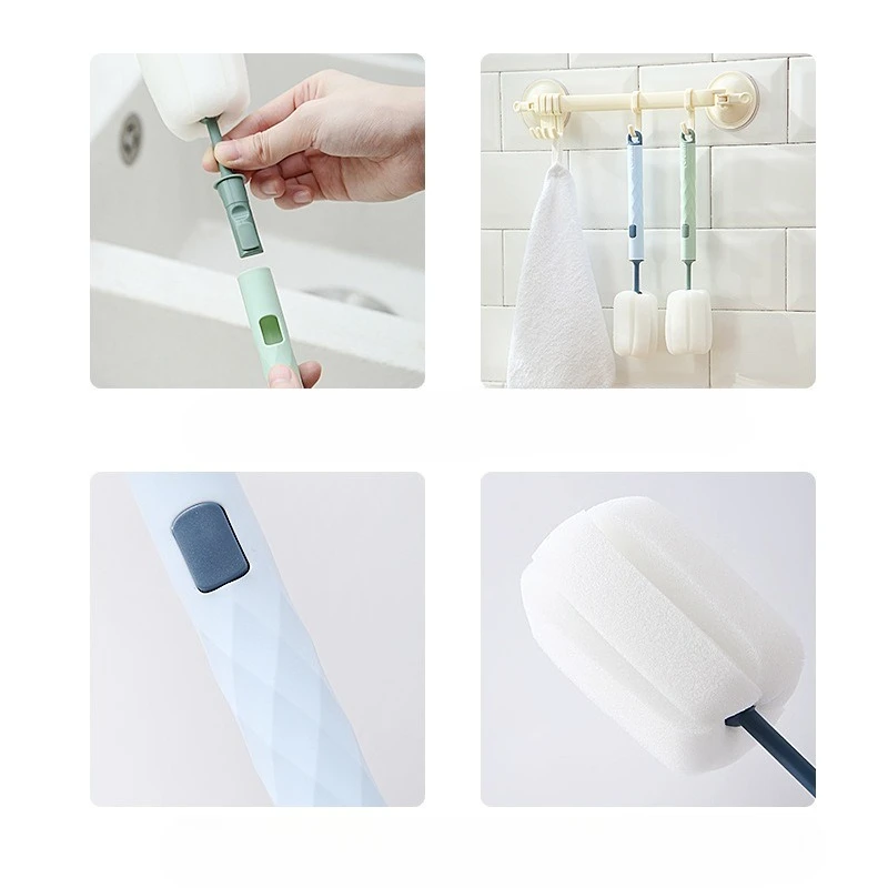 Detachable Bottle Brush 360 Degree Rotation Baby Pacifier Cup Nipple Cleaning Brushes Set Soft Handheld Baby Bottle Brushes New view 3