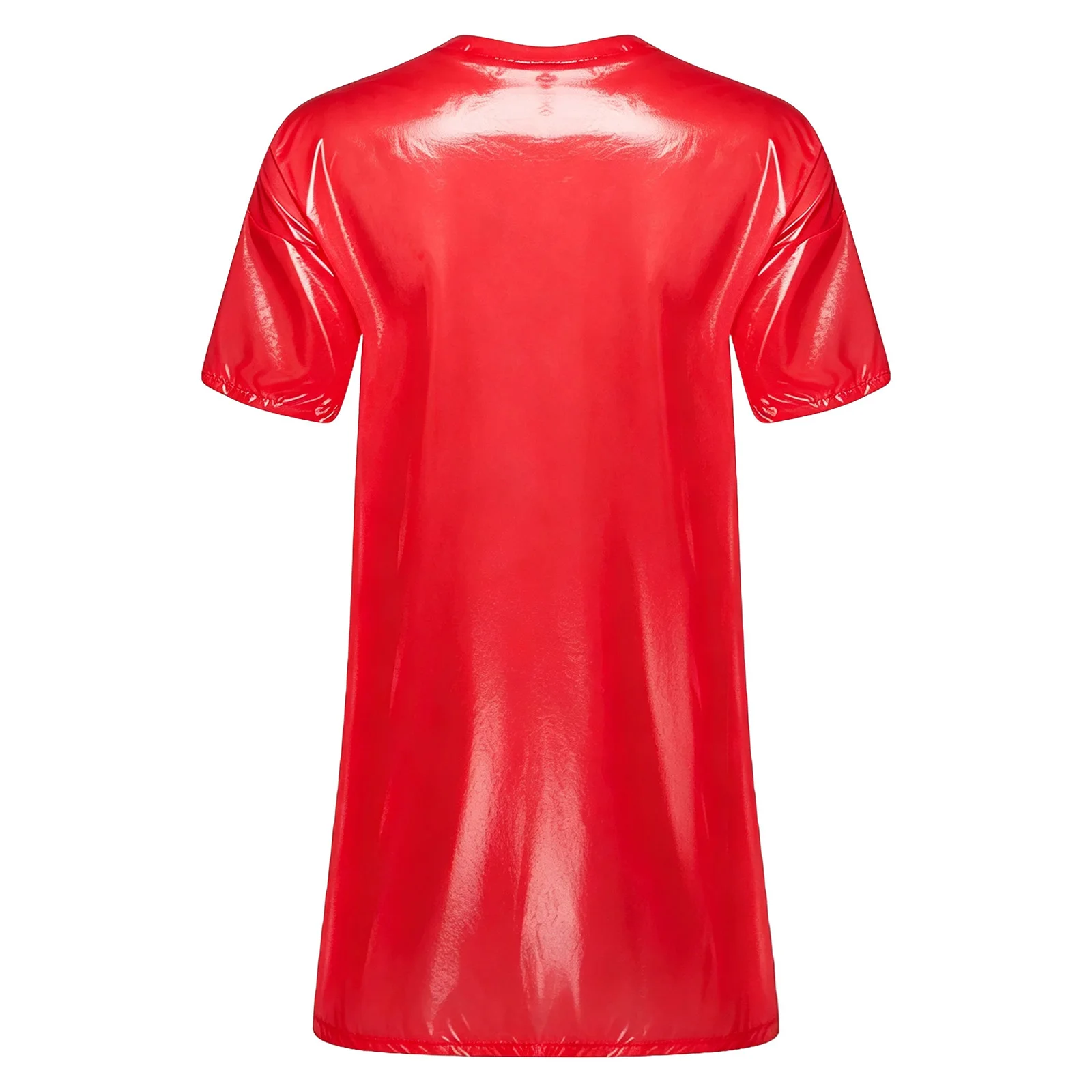 Women Waterproof Sleep Dress V Neck Short Sleeve Side Split Loose Mini Dress Oversized T-shirt for Water Rave Parties