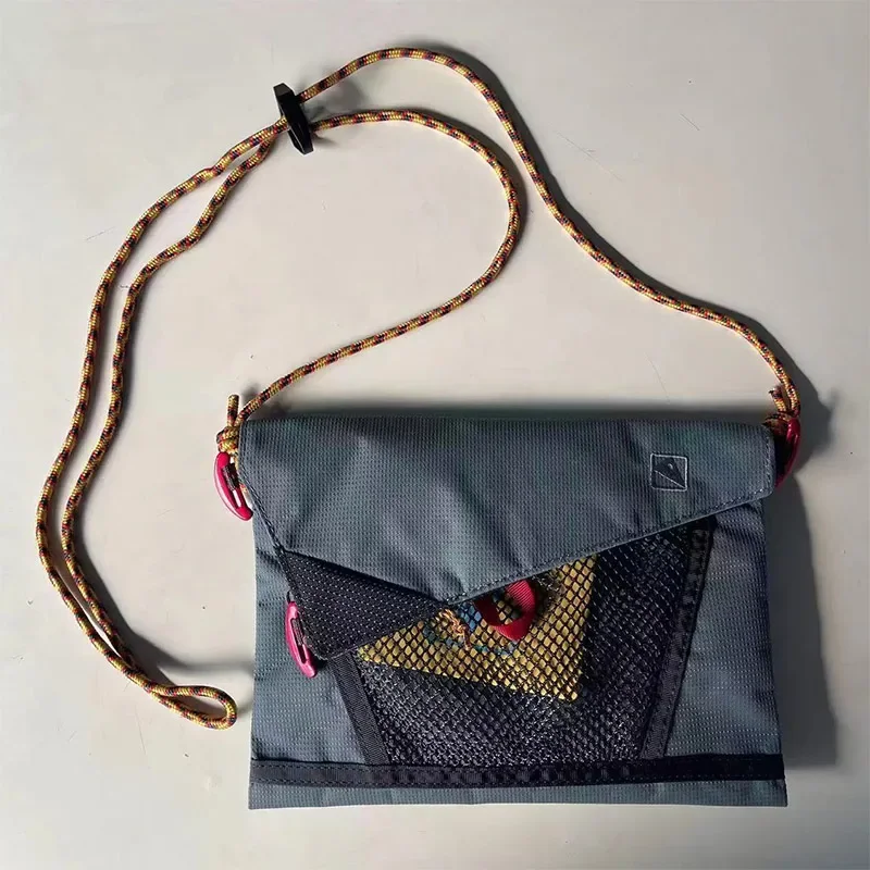 Ultra-Light Unisex Crossbody Shoulder Bag,Hollow Mesh Contrast Color Men Riding Travel Messenger Bag,Women Waterproof Sling Bag
