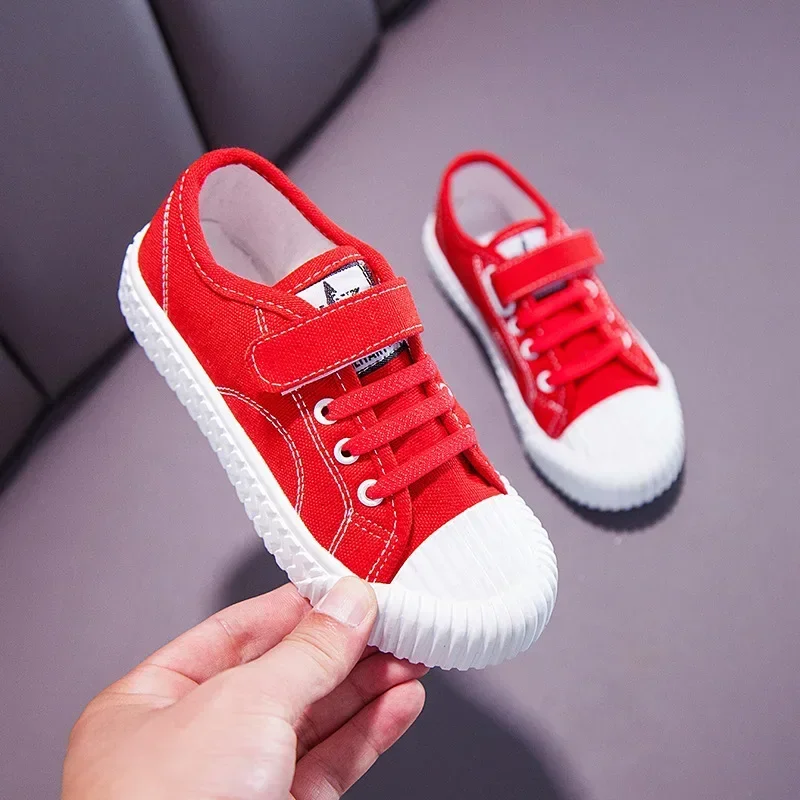 

New Children Canvas Board Shoes Kids Loafers for Girls Boys Sport Running Trainers Fashion Breathable Baby Canvas Sneakers Flats