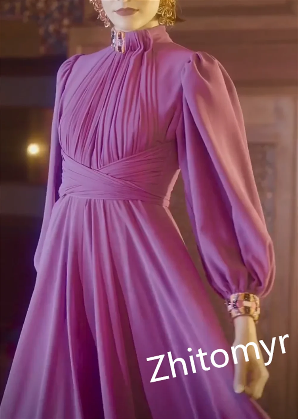 Ball Exquisite High Quality Collar A-line Anke Length Party Dresses Draped Rhinestone Evening Vestidos De Fiesta