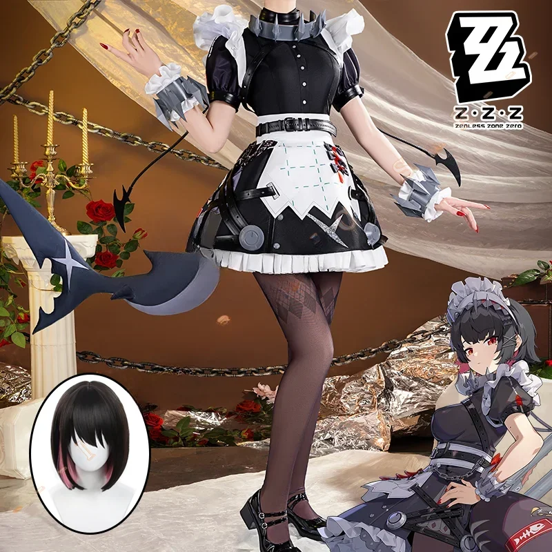 Zenless Zone Zero Ellen Joe Cosplay Costume Maid Dress Wig Game Uniform Victoria Housekeeping Halloween Women Prop New Arrival