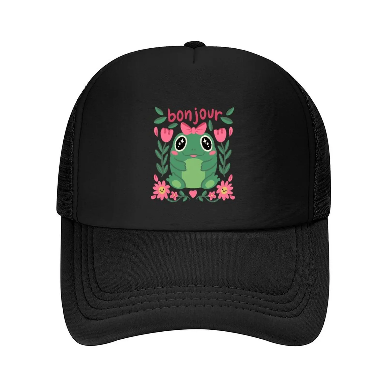 

Cute Frog Bonjour Baseball Cap foam party Hat funny hat Unique hats Snap Back Hat For Girls Men's