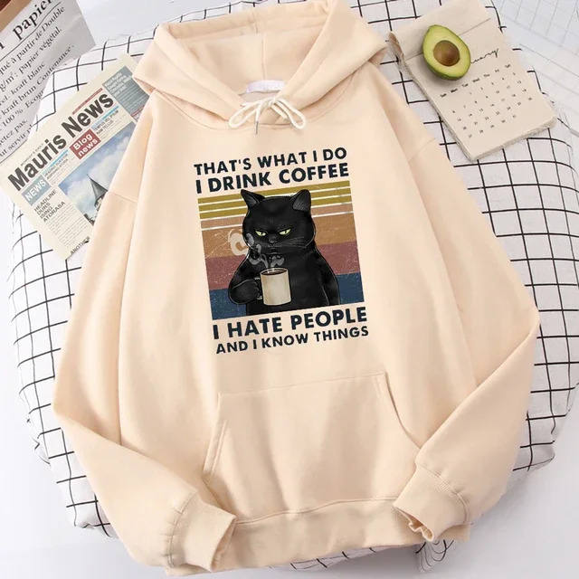 That's What Tido I Drink Coffee Print Male Sweatshirt Fashion Fur-Liner Hooded S-Xxl Autumn Hoodies High Quality Clothes