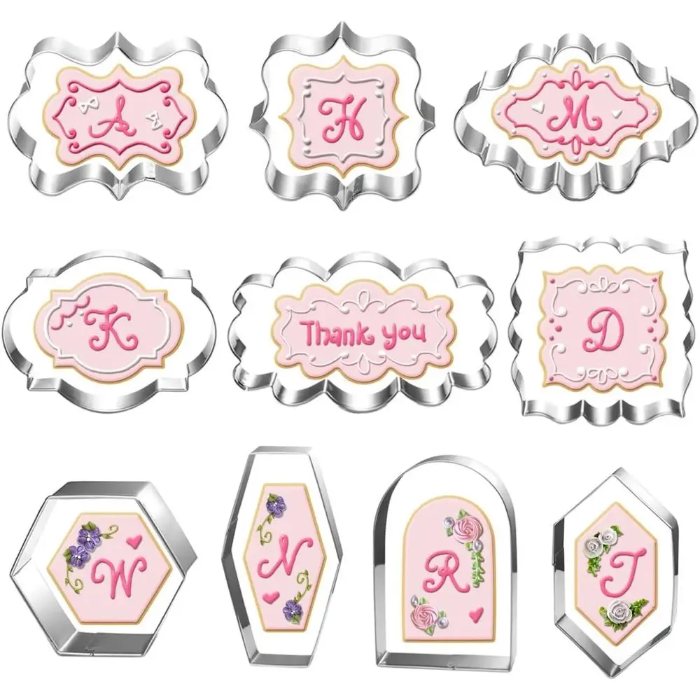 Large Plaque Cookie Cutter Set-10 Piece-4.0 Inch-Dishwasher Safe