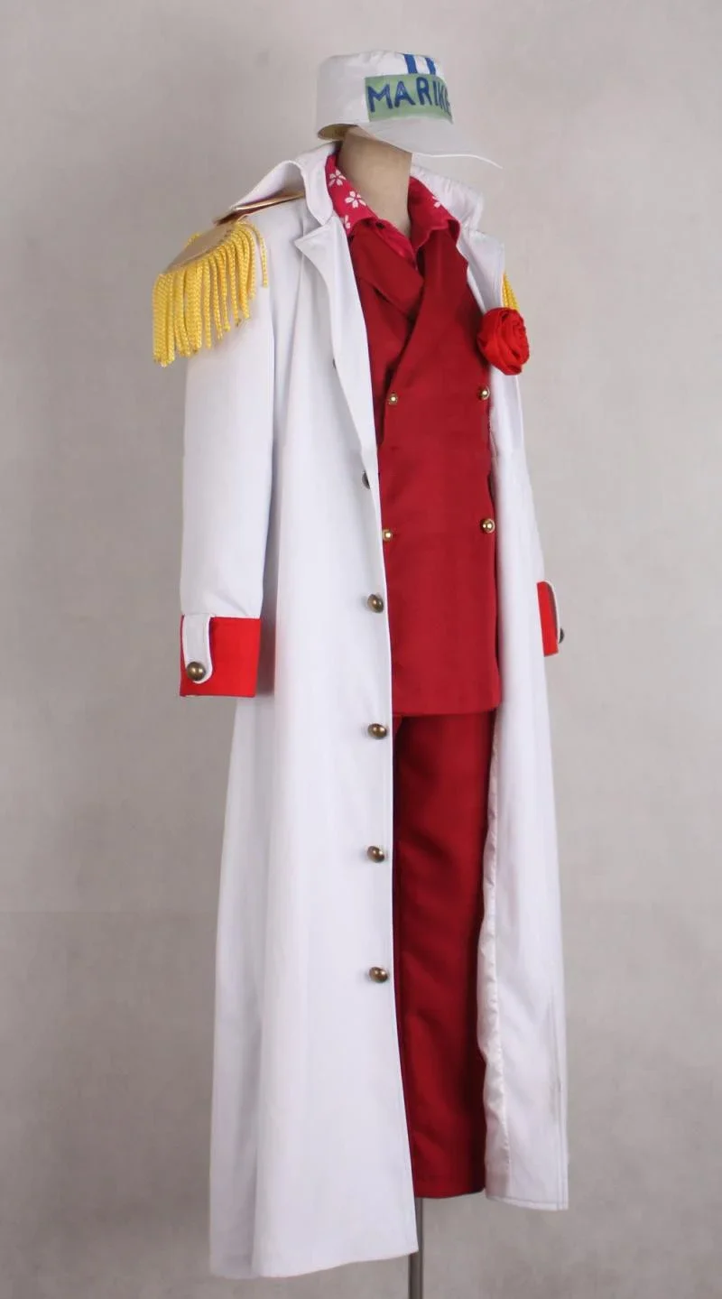 Anime Marines Admiral Sakazuki Admiral Akainu Whole Set With Red Suit Cosplay Costume