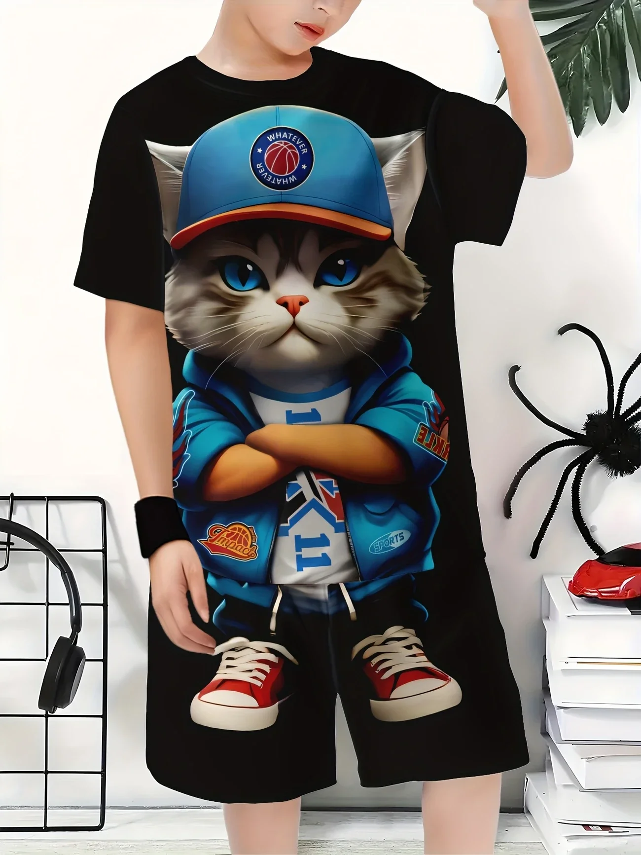 Pantaloncini a maniche corte con top stampato in 3D con nuovo modello estivo Set da due pezzi per top uomo e donna a maniche corte