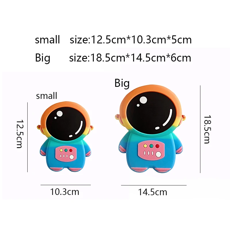 Kid Boys Silicone Fashion Cosmonaut Messenger Bag Coin Purse Girl Children Astronaut Crossbody Bags Decompression Pop Fidget Toy