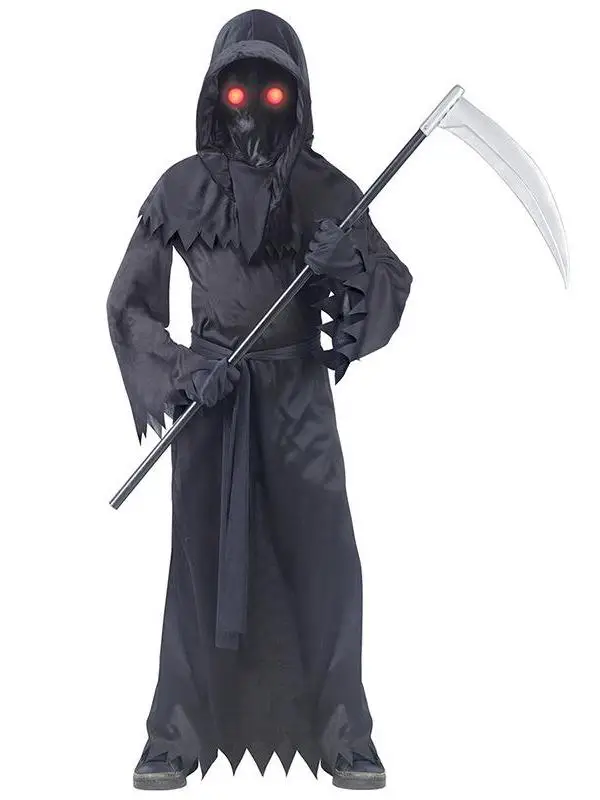 

Halloween Children's Reaper Red Light Eye Costume Traditional Chinese Stage Costume for Kids Autumn 2026